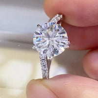 Ring Sofia - Minimalist 3 Carat Moissanite Sterling Silver Women's Ring Velanci