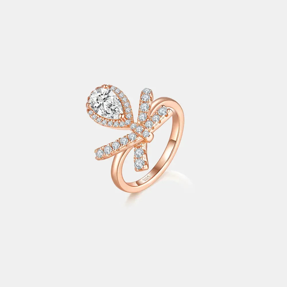 Moissanite Ring Elena - 1 Carat Sterling Silver Band Women's Ring Velanci