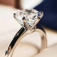 Sterling Silver Moissanite Ring Giovanna - 3ct Center Stone Women's Ring Velanci