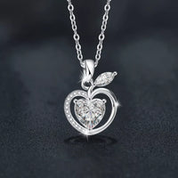 Apple Pendant Necklace - 2 Carat Moissanite Sterling Silver Velanci