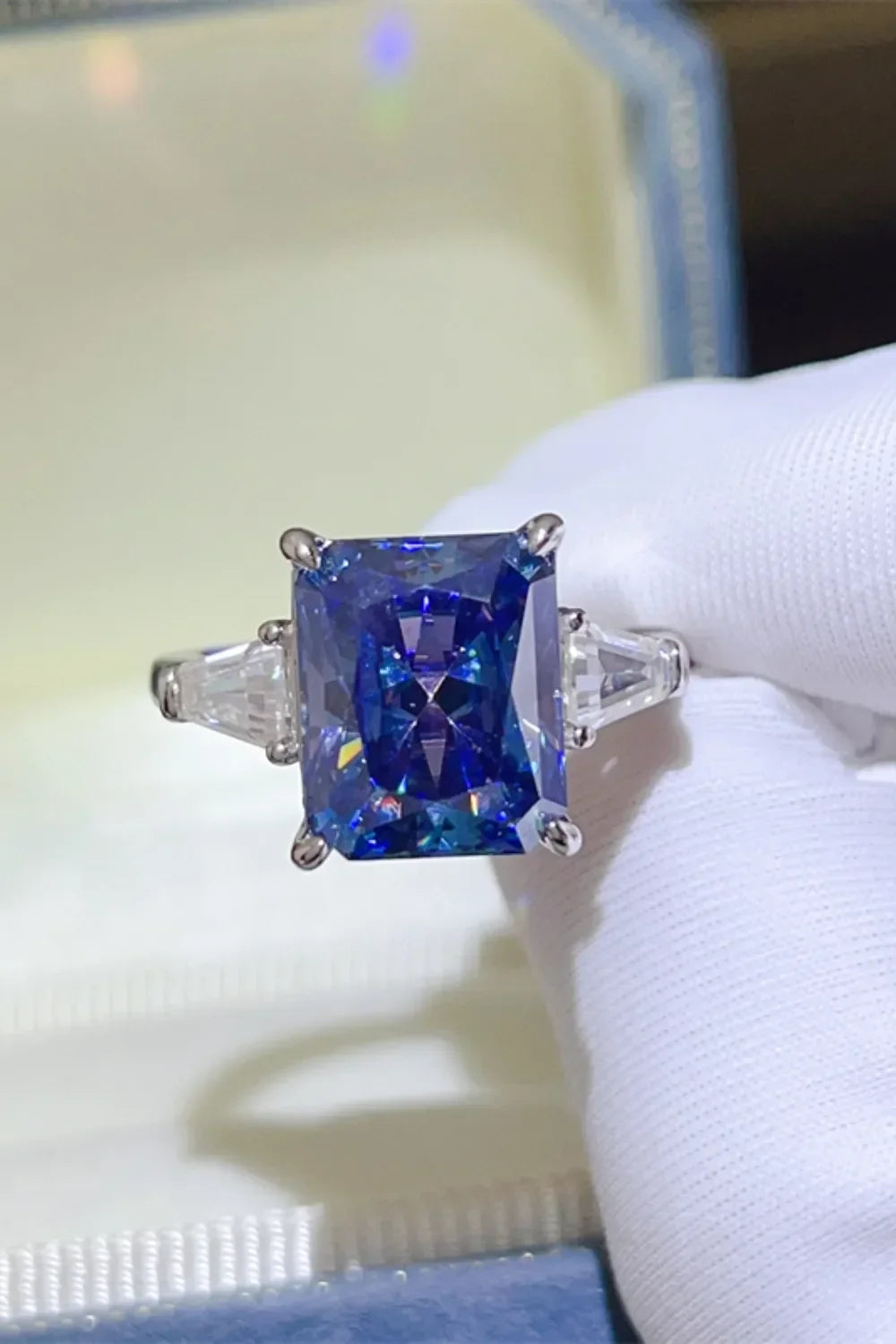 5 Carat Platinum Moissanite Ring Carina - Coastal Gleam Women's Ring Velanci