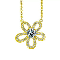 Moissanite Flower Necklace - 1 Carat Centerpiece Bloom Velanci