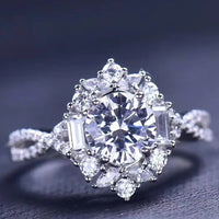 Ring Isabella - Floral 2 Carat Moissanite Crisscross Women's Ring Velanci