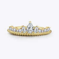 Crown Moissanite Ring Giovanna - Gold Plated 0.3ct Center Women's Ring Velanci