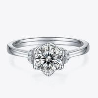 Ring Bianca - 1 Carat Moissanite Crown Sterling Silver Shine Women's Ring Velanci