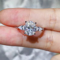 Ring Bianca - 3 Carat Moissanite, Sterling Silver Band Women's Ring Velanci