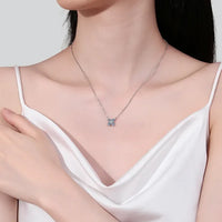 Moissanite Pendant Necklace - Sterling Silver Sparkle Velanci