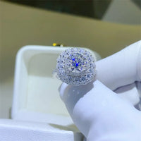 Moissanite Sterling Ring Giulia - Coastal Sparkle, 2 Carat Women's Ring Velanci