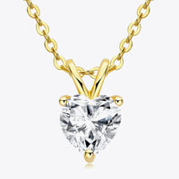Heart Pendant Necklace - 1 Carat Moissanite Sterling Silver Velanci