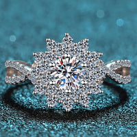 Moissanite Flower-Shape Split Shank Ring Giovanna - 0.5ct Women's Ring Velanci