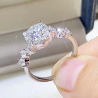 Ring Giulia - 2ct Moissanite Platinum-Plated Sterling Silver Women's Ring Velanci