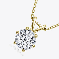 Minimalist 1 Carat Moissanite Necklace - Sterling Silver Velanci
