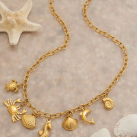 Ocean Theme Necklace - 18K Gold-Plated Coastal Motif Velanci