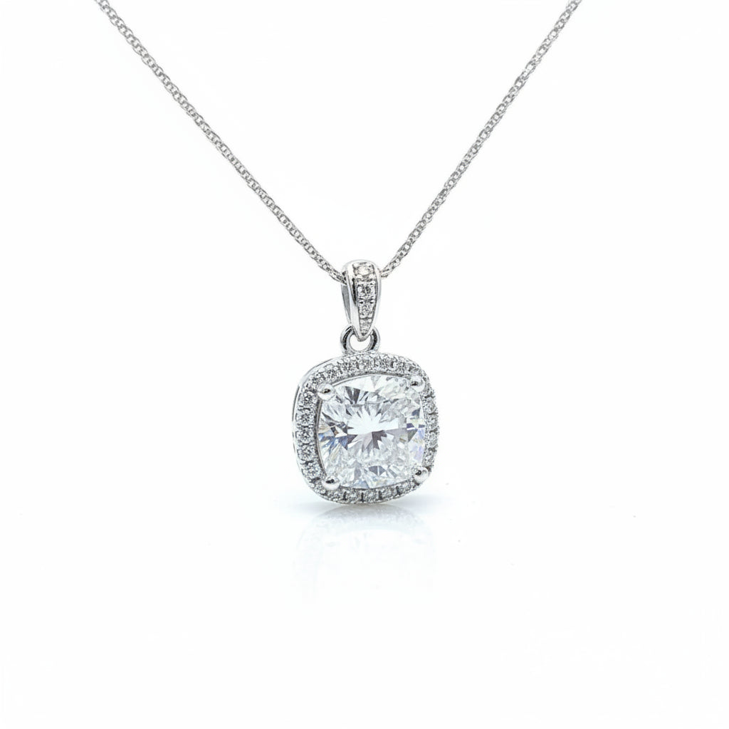 5 Carat Moissanite Sterling Silver Necklace Velanci