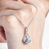 2 Carat Moissanite Sterling Silver Necklace - Minimalist Velanci