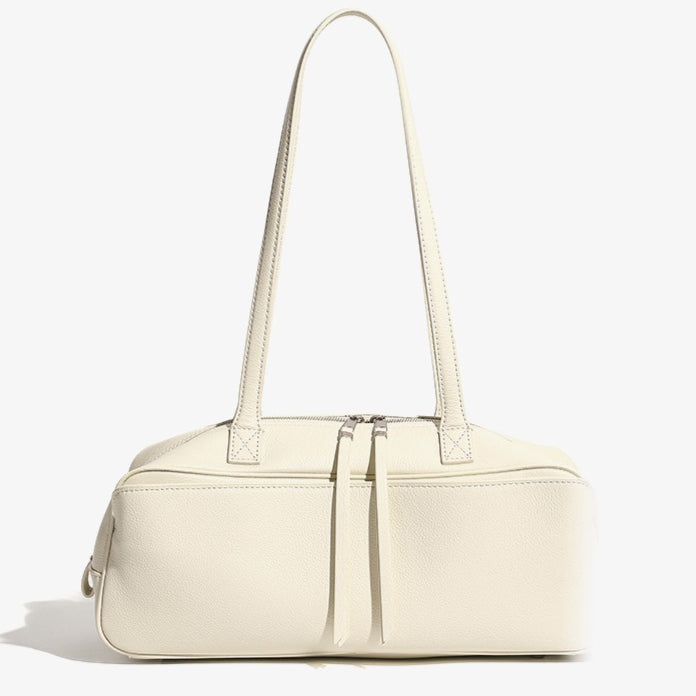 Exquisite Genuine Pebbled Leather Shoulder Handbag