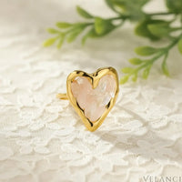 Ring Giovanna - Adjustable Open-Heart Lilac Stones Women's Ring Velanci