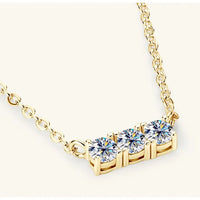 Moissanite Necklace - 18K Plated Sterling Silver Sparkle Velanci