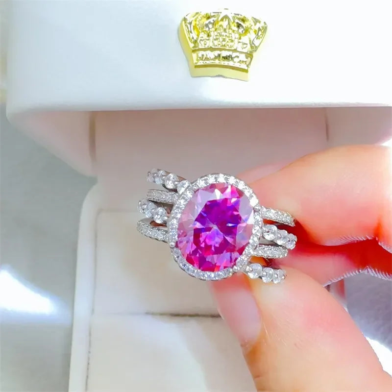 3 Carat Moissanite Ring Aurora - Radiant Halo Sparkle Women's Ring Velanci