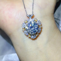 5 Carat Moissanite Necklace Platinum-Plated Sterling Silver Velanci