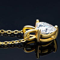 Heart Pendant Necklace - 1 Carat Moissanite Sterling Silver Velanci