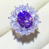 3 Carat Moissanite Platinum-Plated Ring Giulia - Halo Shine Women's Ring Velanci