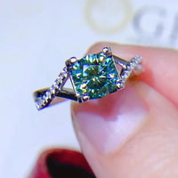 1Ct Moissanite Sterling Silver Ring Giulia - Coastal Sparkle Women's Ring Velanci