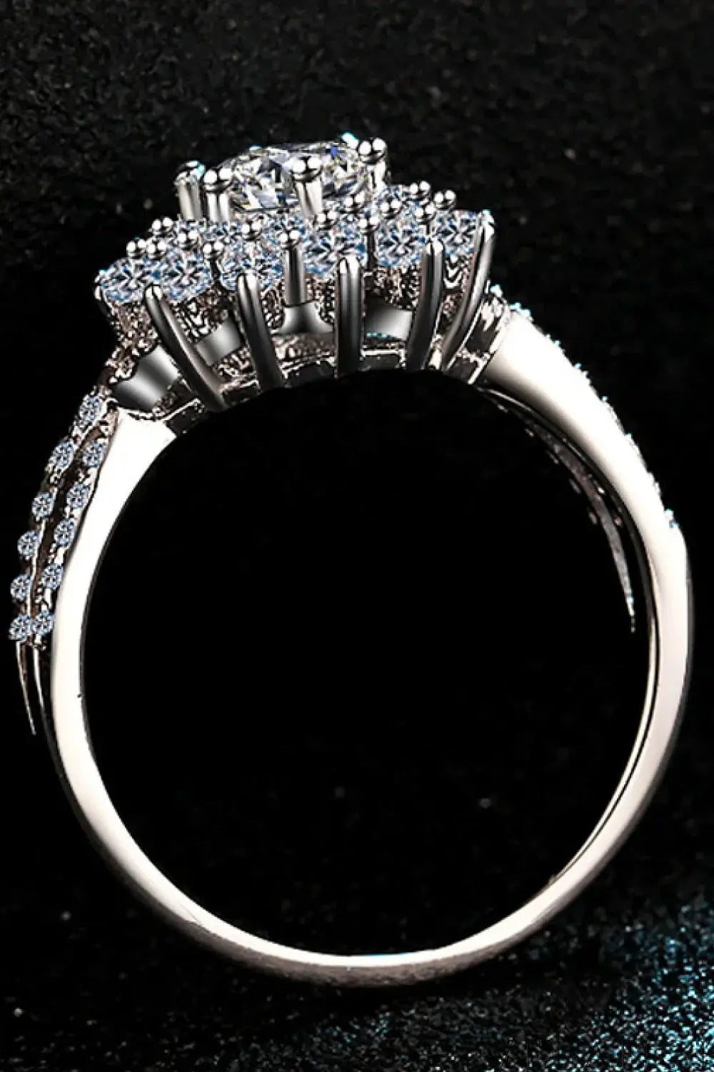Moissanite Flower-Shape Split Shank Ring Giovanna - 0.5ct Women's Ring Velanci