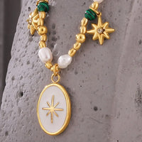 Freshwater Pearl Oval Pendant Necklace - Coastal Elegance Velanci