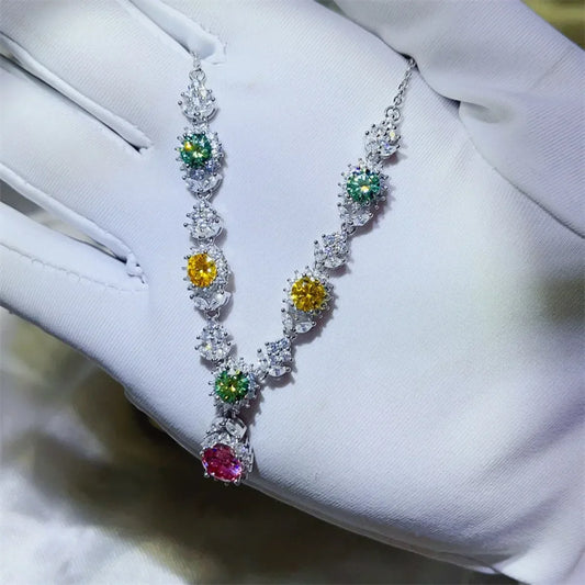 3.5 Carat Moissanite Sterling Silver Necklace Velanci
