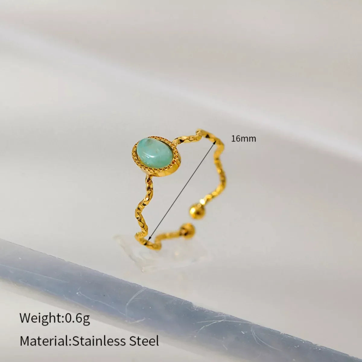 Ring Alessia - Wave-Open Gold-Plated Coastal Shine Women's Ring Velanci