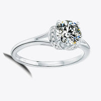 Ring Giulia - 1 Carat Moissanite, Split Shank, Silver Women's Ring Velanci