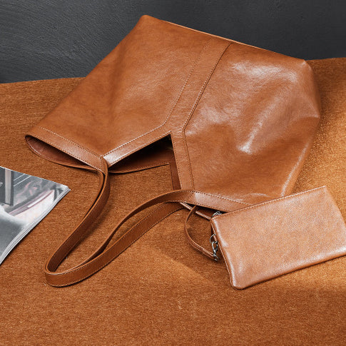 Korean Style Autumn Luxe Leather Tote Bag