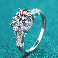 Ring Sofia - Sterling Silver 3 Carat Moissanite Minimalist Women's Ring Velanci