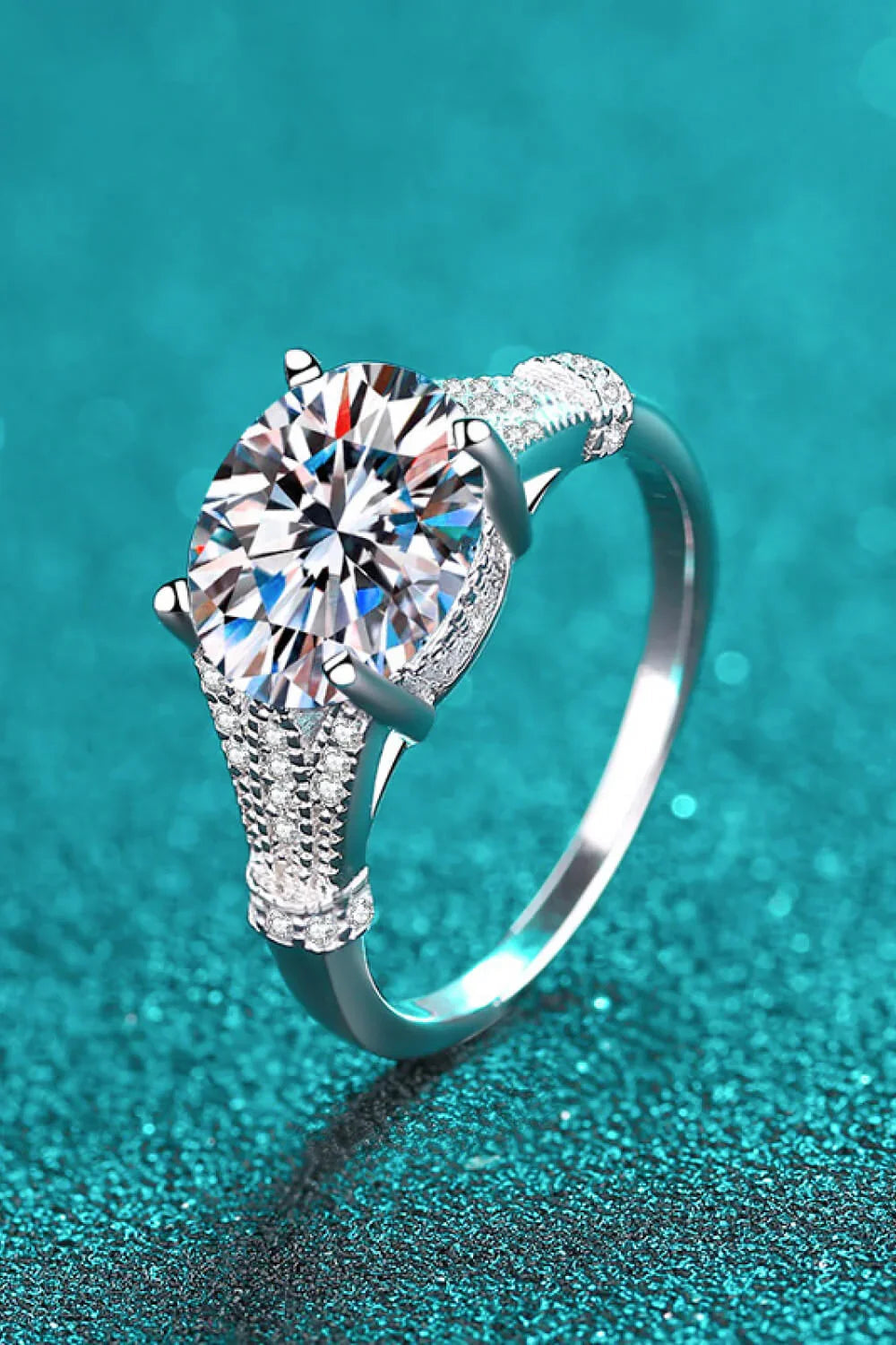 Ring Sofia - Sterling Silver 3 Carat Moissanite Minimalist Women's Ring Velanci