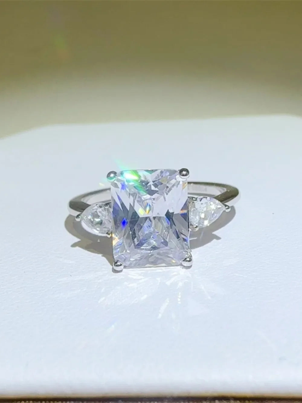 3 Carat Moissanite Ring Alessia - Square Cut Brilliance Women's Ring Velanci