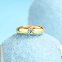 Moissanite Ring Valentina - 18K Gold-Plated Silver Shine Women's Ring Velanci
