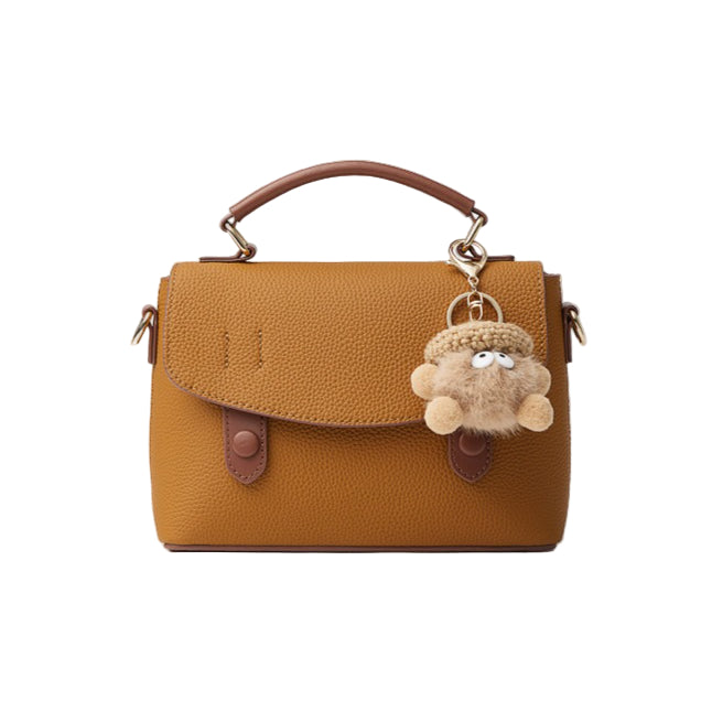 Pebbled Leather Top-Handle Bag with Cloud Charm