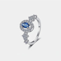 Sterling Silver Moissanite Ring Isabella - Halo Sparkle Women's Ring Velanci