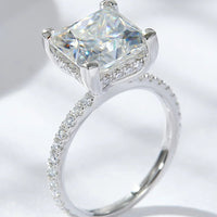 Moissanite Ring Giulia - 5.52 Carat Square Cut Sparkle Women's Ring Velanci