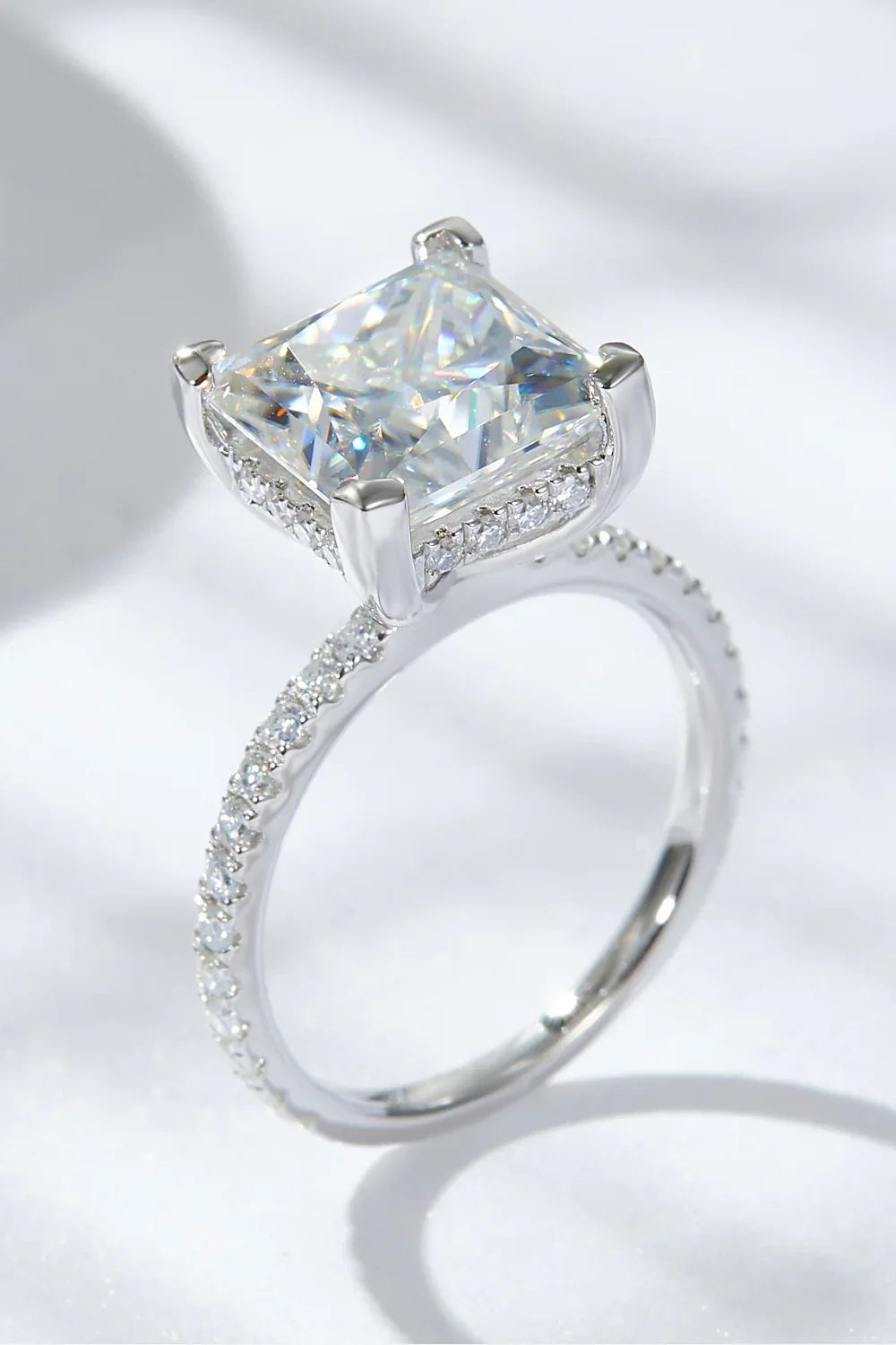 Moissanite Ring Giulia - 5.52 Carat Square Cut Sparkle Women's Ring Velanci