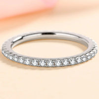 Moissanite Ring Livia - Minimalist Sterling Sparkle Women's Ring Velanci