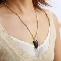 Labradorite Heart Necklace - 18K Gold-Plated Copper Velanci