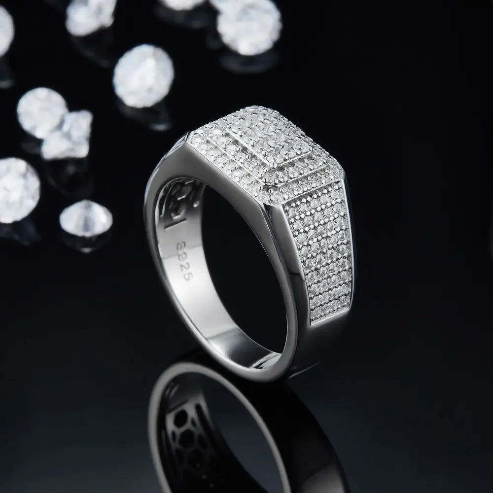 Moissanite Ring Arianna - Platinum-Plated Sparkle Ring Women's Ring Velanci