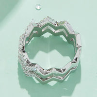 Moissanite Zigzag Stacking Rings Giulia - Everyday Sparkle Women's Ring Velanci