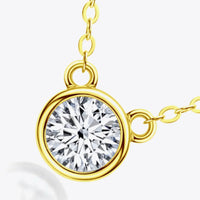 Moissanite 1Ct Pendant Necklace - Bezel Set Sterling Silver Velanci