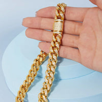 Cubic Zirconia Brass Curb Chain Necklace Velanci