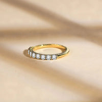 Moissanite Sterling Silver Ring Giulia - Lightweight Sparkle Women's Ring Velanci