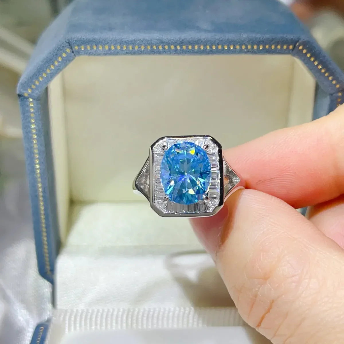 3 Carat Moissanite Square Ring Elena - Coastal Shine Women's Ring Velanci