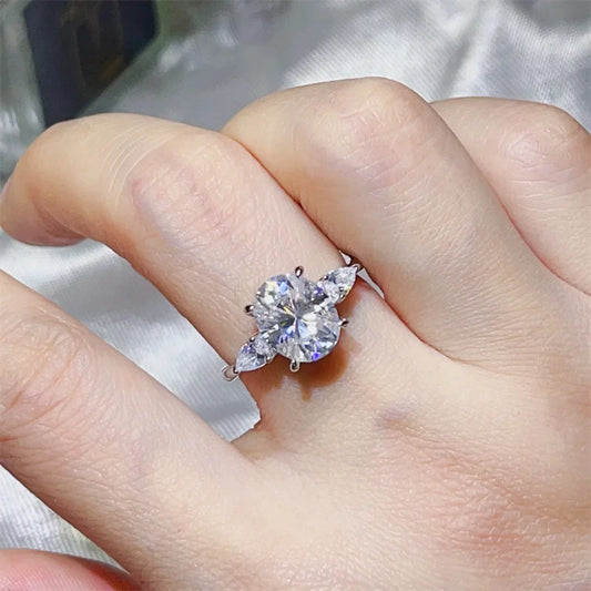Ring Bianca - 3 Carat Moissanite, Sterling Silver Band Women's Ring Velanci